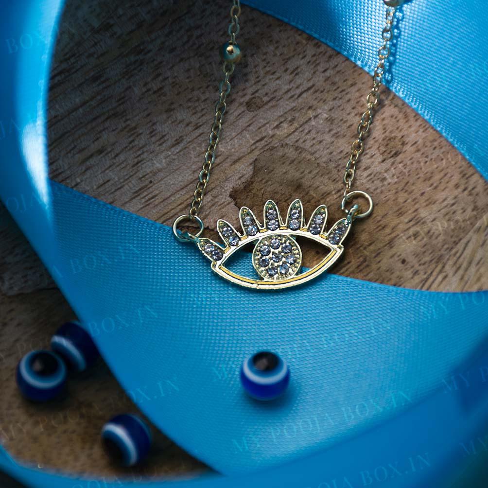 Sparkly Evil Eye Pendant Necklace for Success