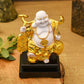 Feng Shui Laughing Buddha On Black Stand