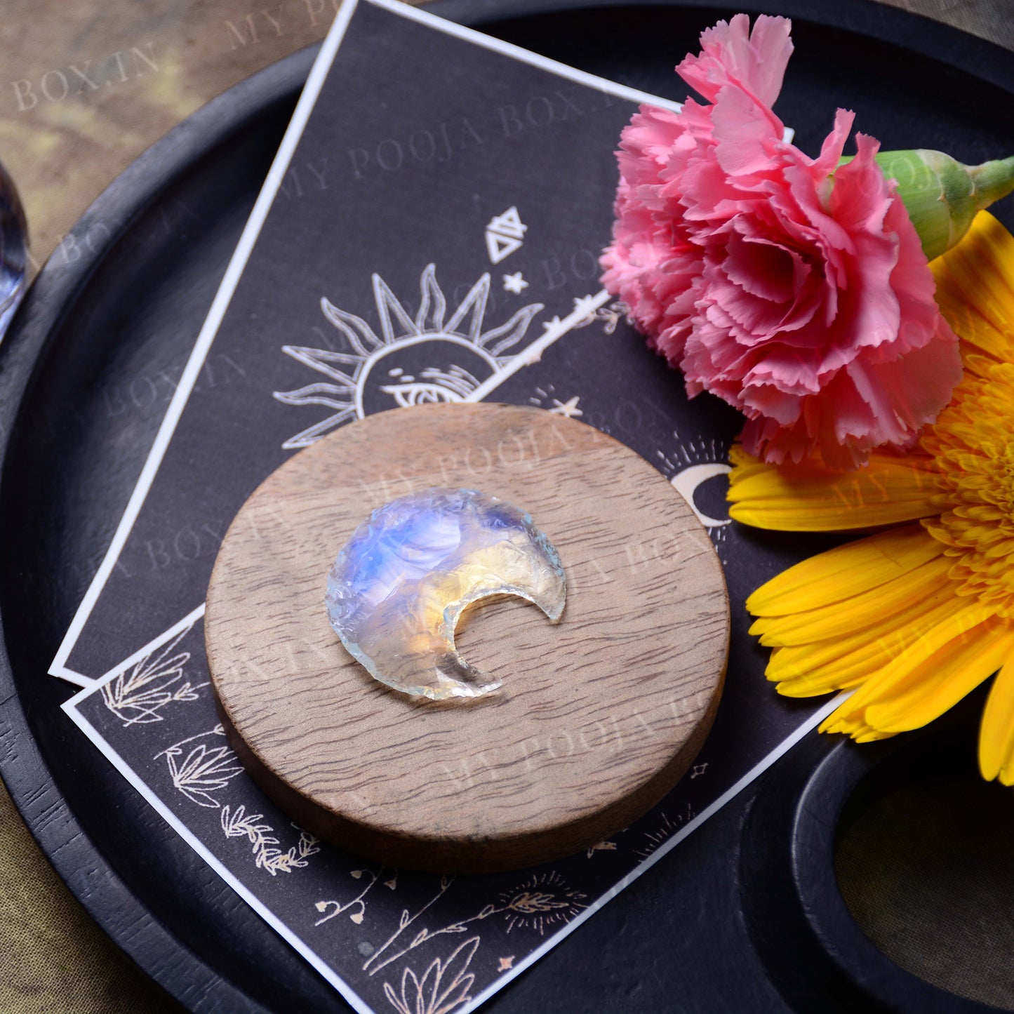 Natural Opalite Moon Healing Crystal Showpiece