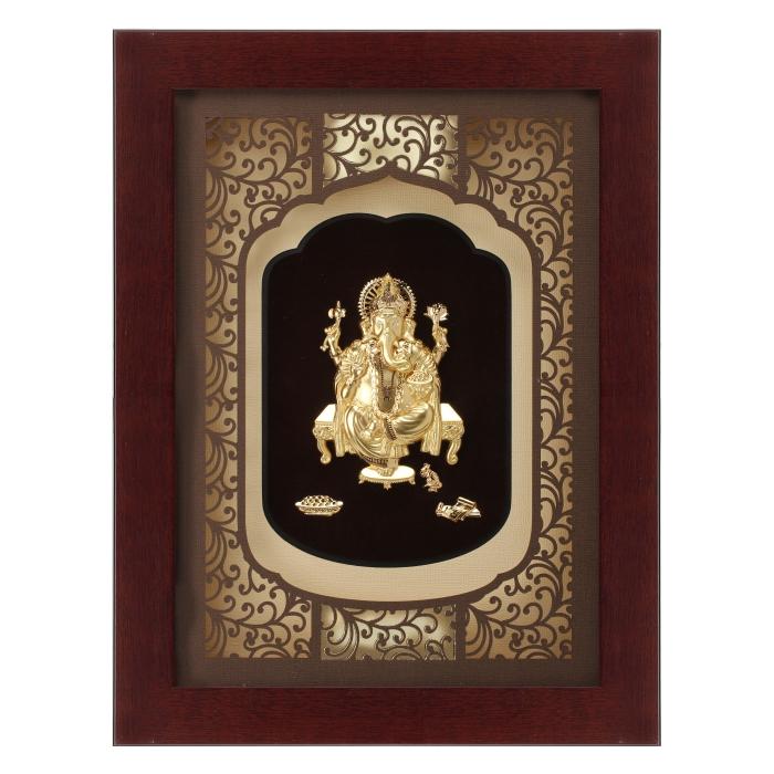 24K Gold Foil Large Ganesha Elite Frame