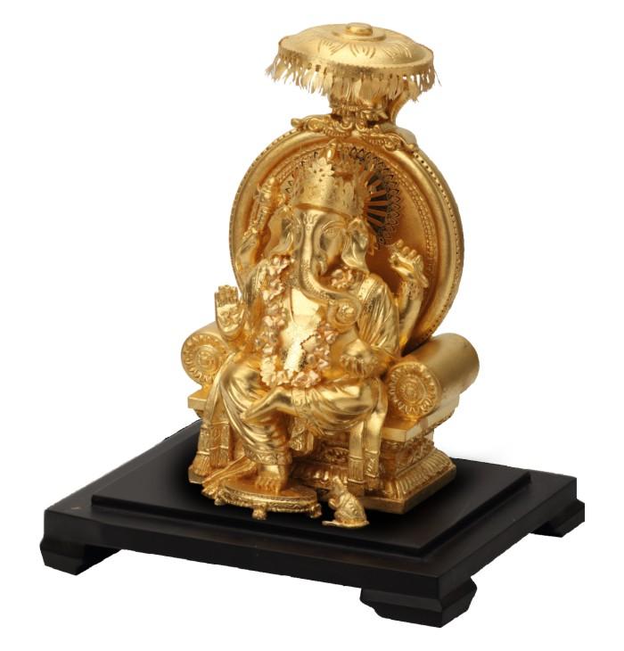24K Gold Foil Ganesha with Cap Window