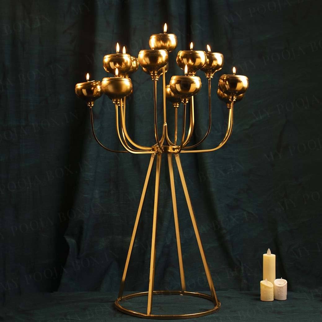 Magnificence Golden T-light Stand