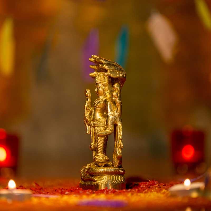 Handcrafted Vishnu God Brass Idol