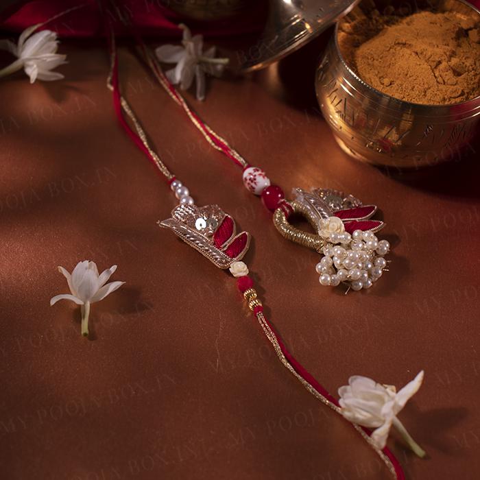Traditional Pearl Bhaiya Bhabhi Rakhi