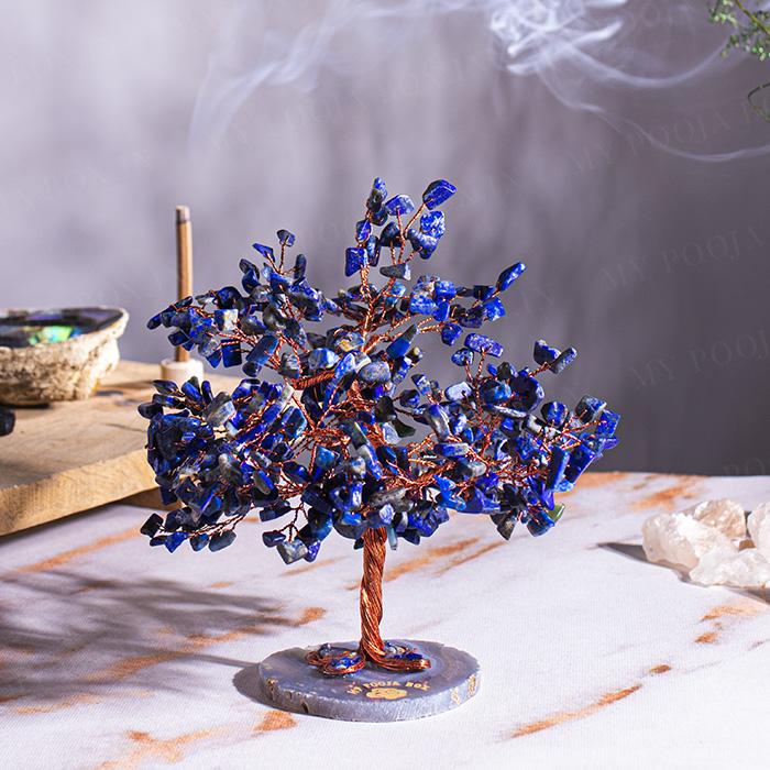 Lapis Lazuli Healing Crystal Feng Shui Tree for Love