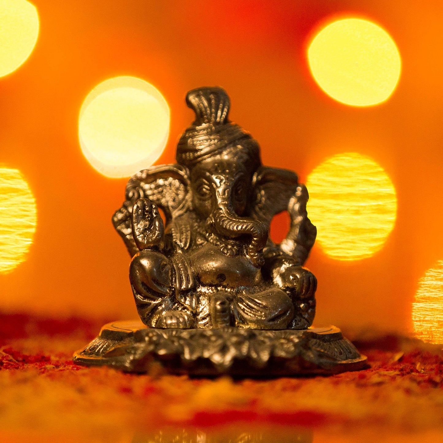 Antique Silver Metal Lord Ganesh Murti Showpiece