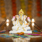 Impeccable White Lord Ganesh Statue with Lotus