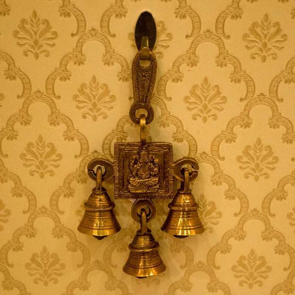 Lord Ganesh Brass Wall Hanging with Three Bells