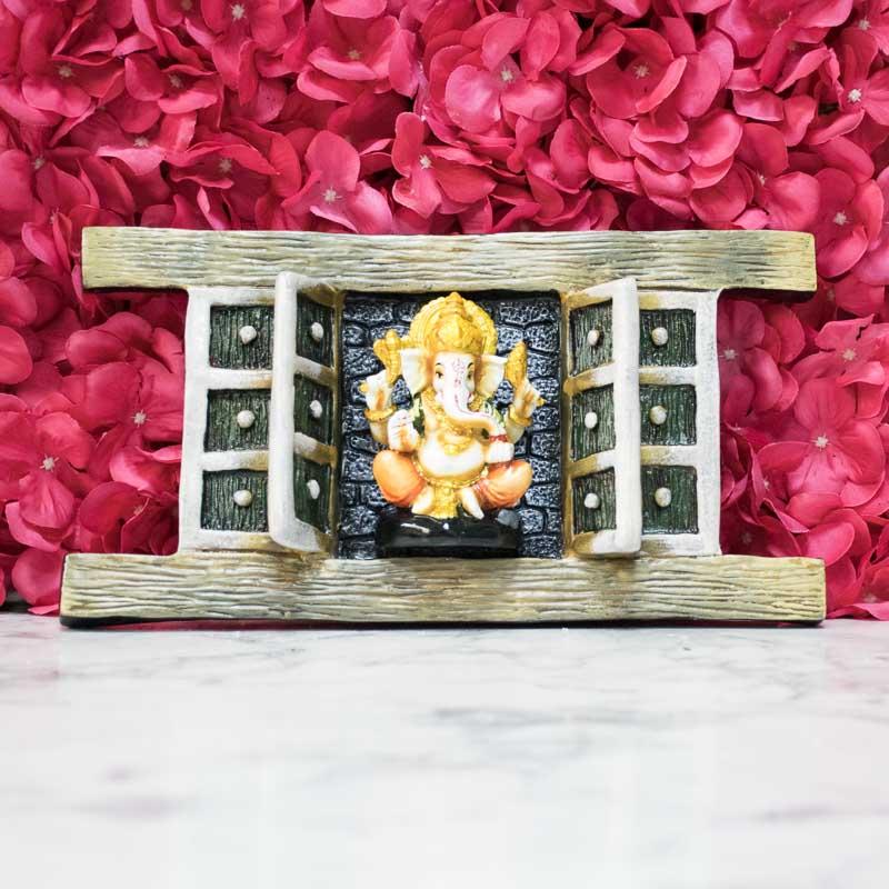 Divine Lord Ganesh Handcrafted Wooden Wall Hanging