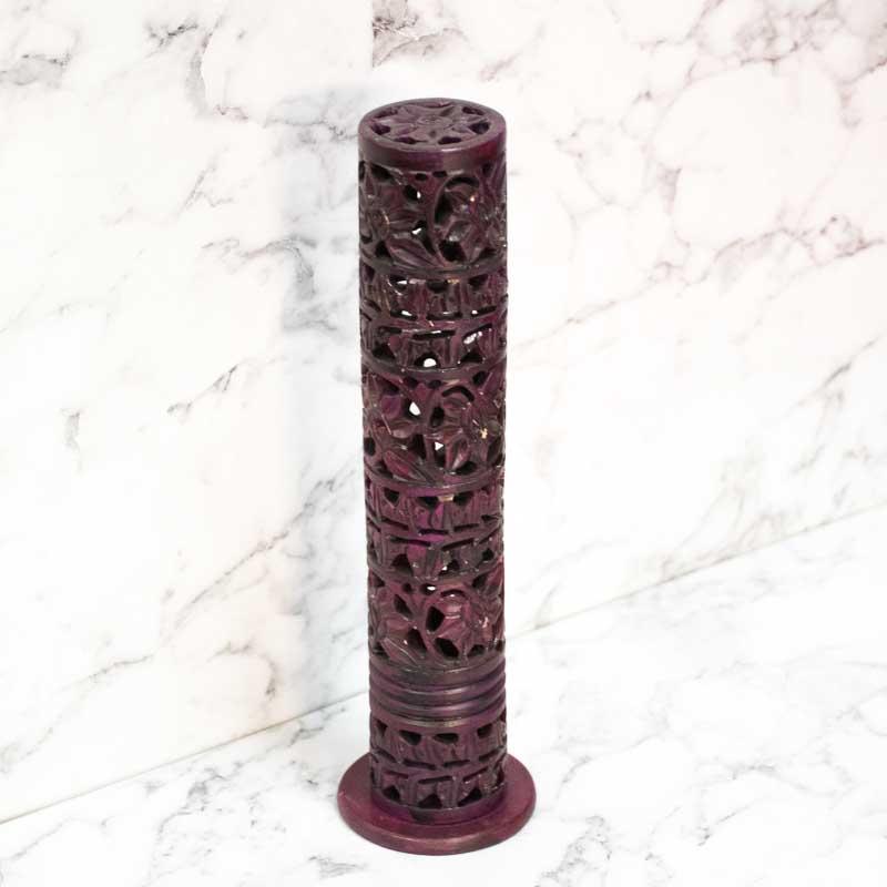 Handcrafted Floral Motif Marble Incense Stick Holder