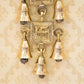 Antique Brass Door/Wall Hanging 9 Bells with Engraved Swastik (Golden Color)