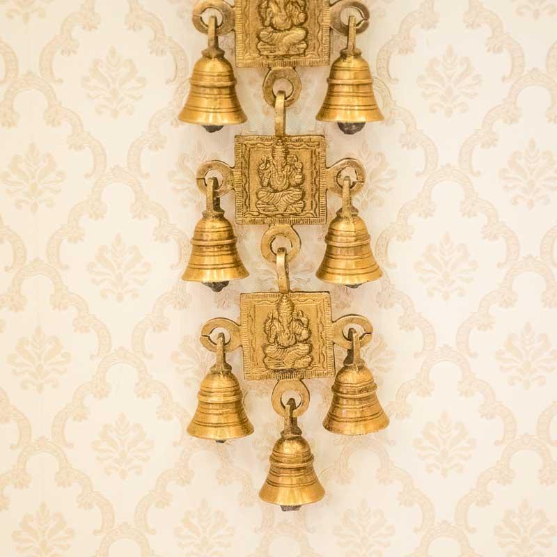 Ganesha Engraved Brass Door/Wall Hanging 11 Bells