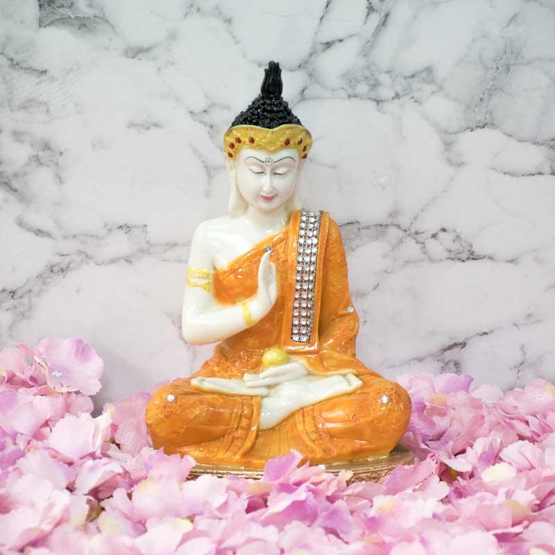 Meditating Polyresin Buddha Idol Showpiece for Home Decoration