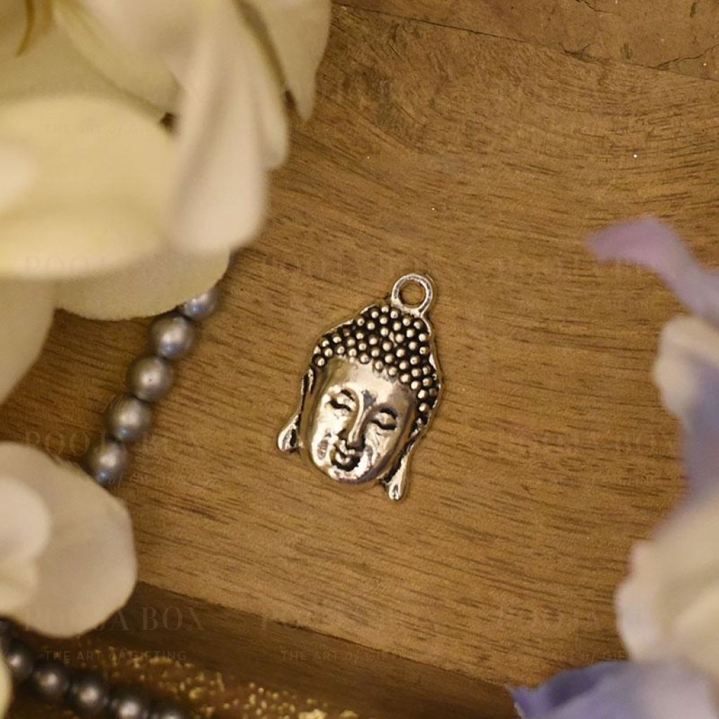 Aesthetic German Silver Buddha Head Pendant