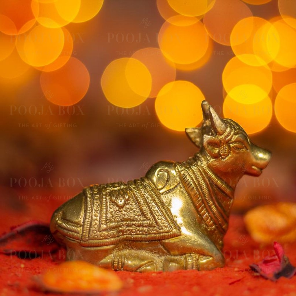 Antique Brass Nandi - Large Idols