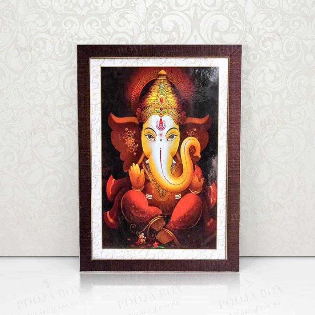 Artistic Ganesha Framed Painting Wall Hanging