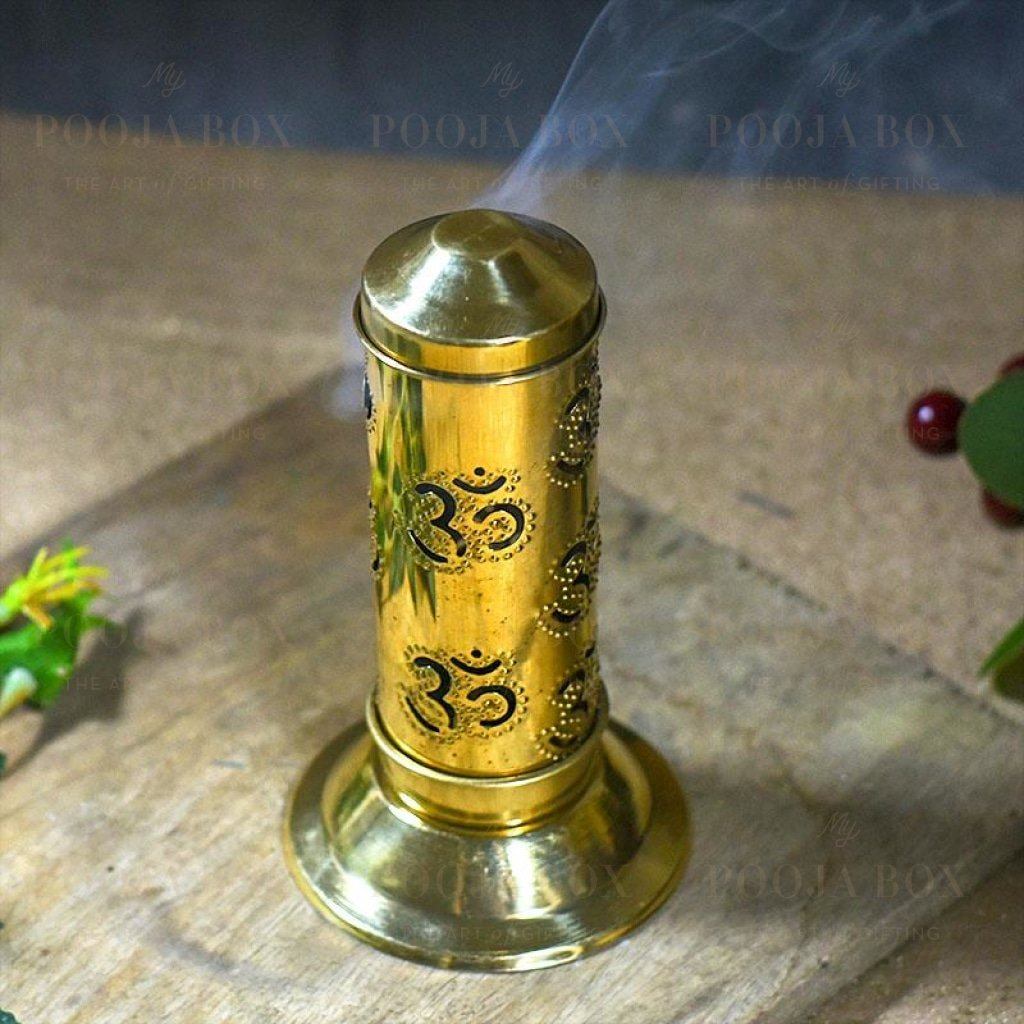 Beautiful Brass Incense Holder With Om Pattern