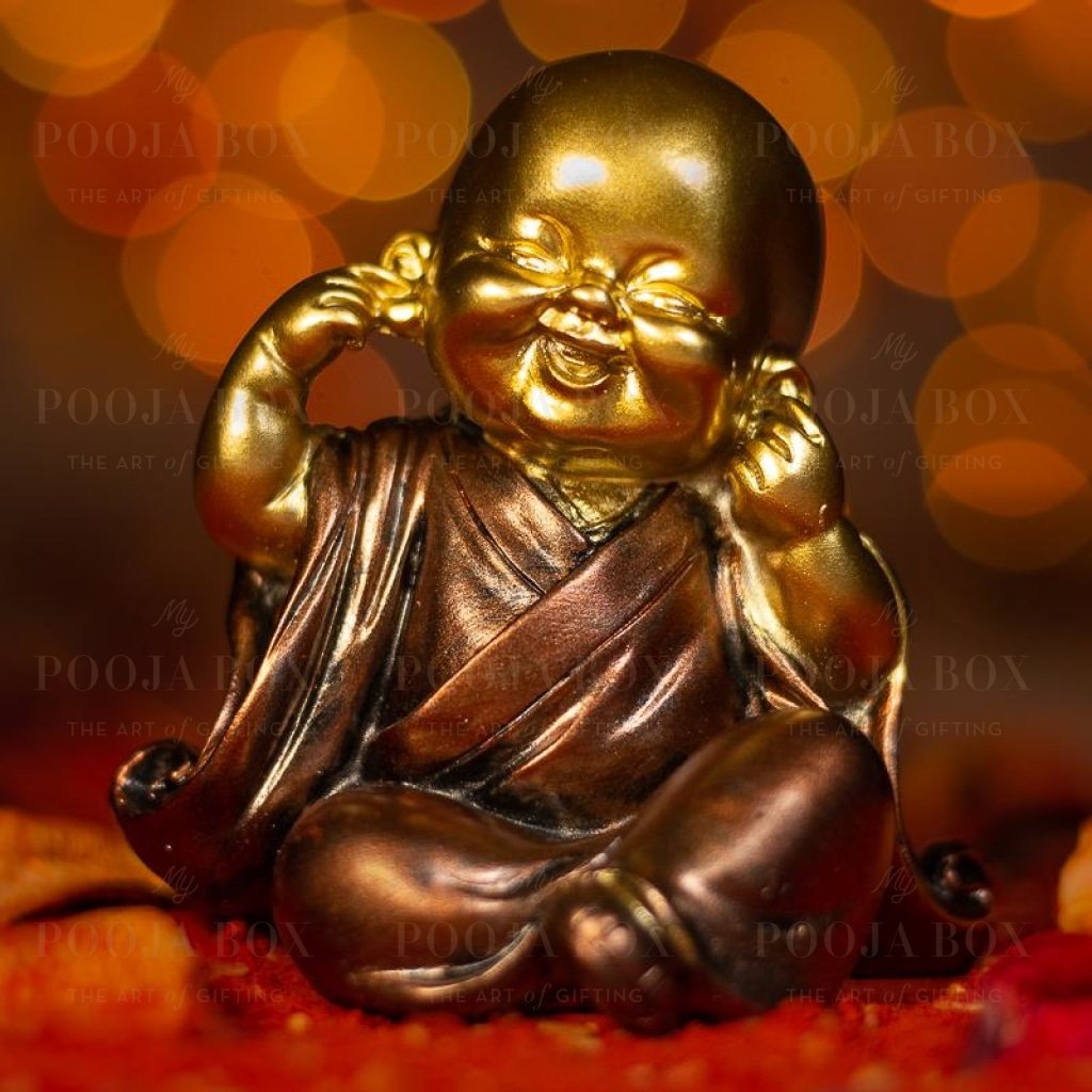 Beautiful Little Monk With Closed Ears Home Decor