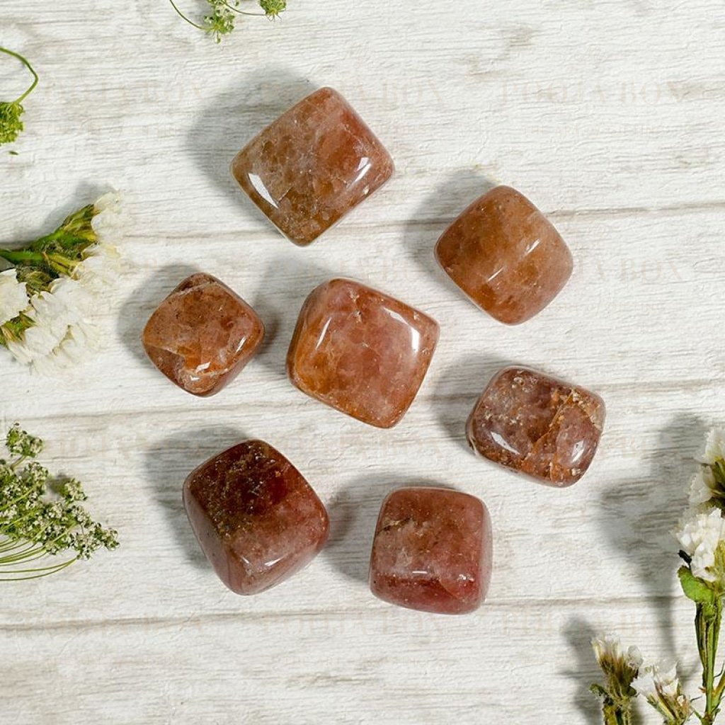 Cherry Quartz Crystal Healing Tumble Stone Set Reiki