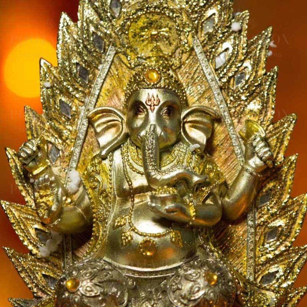 Decorative Shimmering Gold Ganesh Showpiece Idols