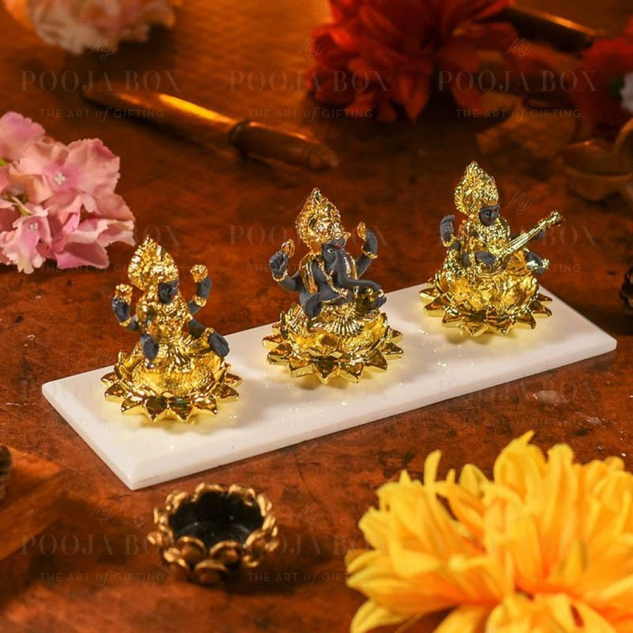 Divine Laxmi Ganesha Saraswati Idols