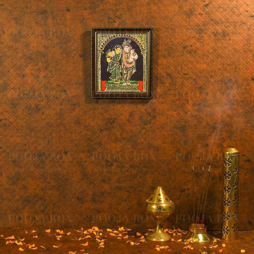 Handpainted Raddha Krishna Traditional Tanjore Painting Home Decor