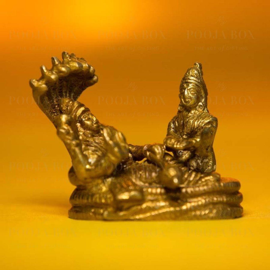 Majestic Lord Vishnu With Nag Brass Murti Idols
