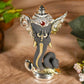 Matte Grey And Silver Ganesha Head Idol