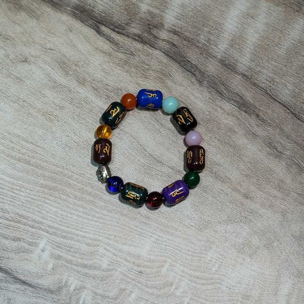 Multi Color Cylidrical Round Chinese Bracelet