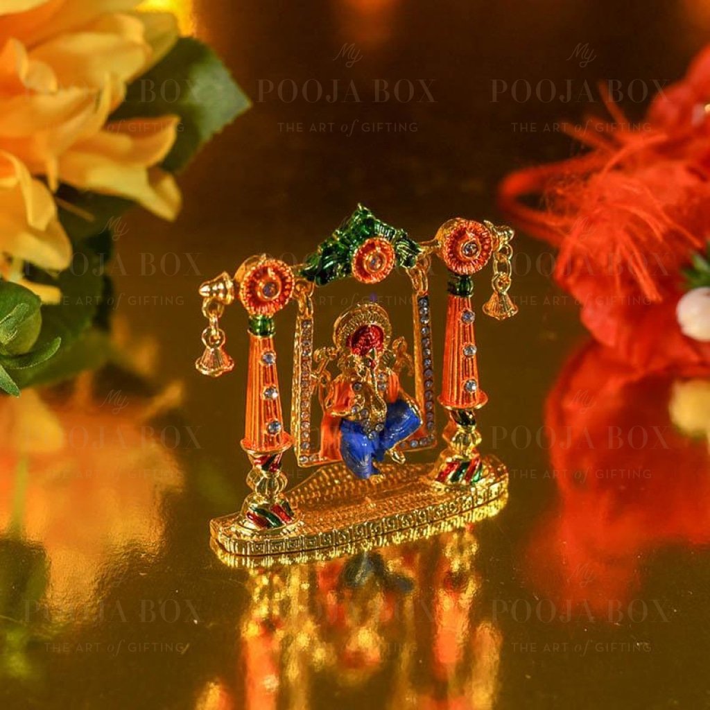 Multicolor Ganesha On Jhula Idol