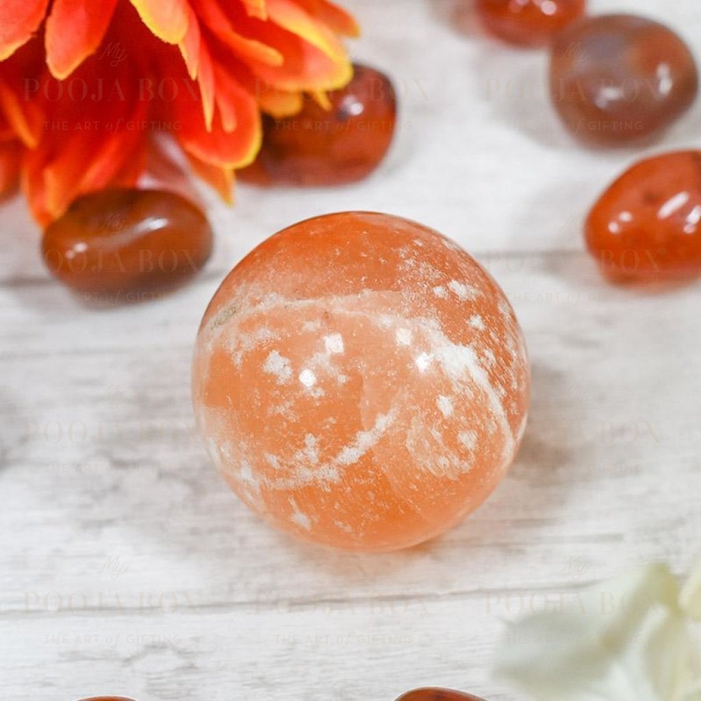 Orange Selenite Natural Ball Reiki Balls