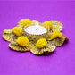 Glorious Golden Gotta and Pompom Work Tealight/Candle Holder