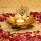 Fabulous Floral Decorative Candle on Metal Base