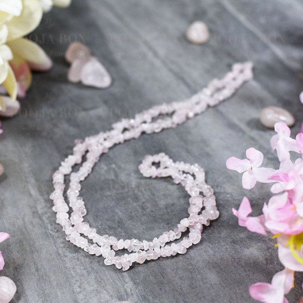 Rose Quartz Crystal Healing Natural Mala | Stone Of Love Reiki