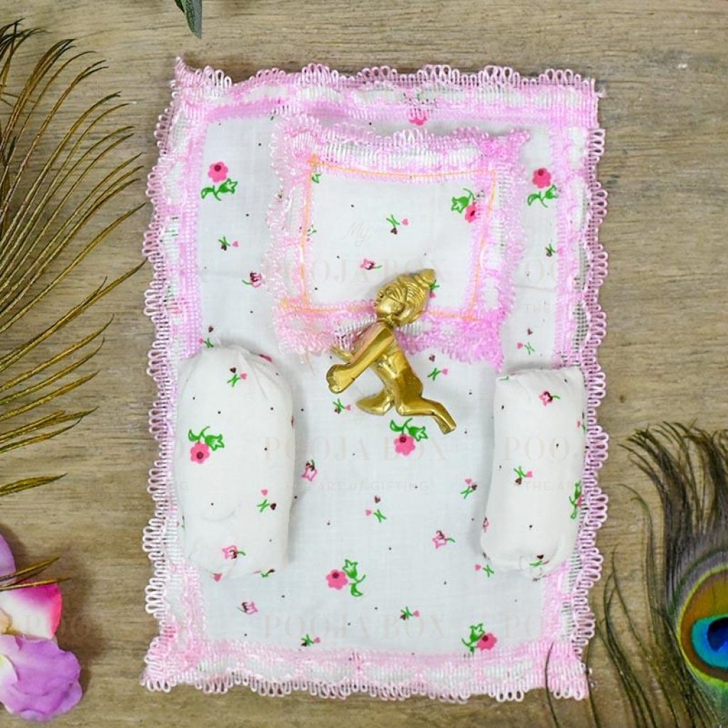 Soft Cotton Laddu Gopal Bedding Set Pooja Item