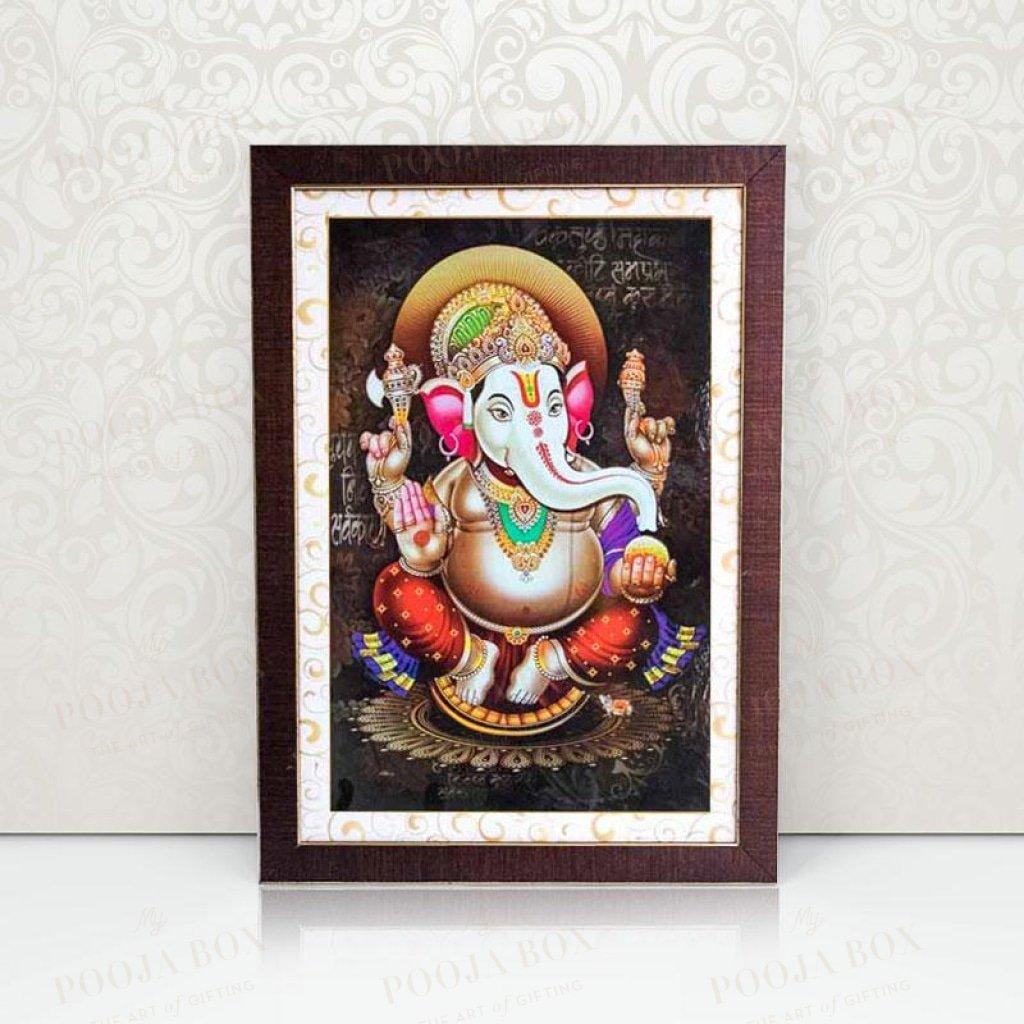 Vibrant Ganesha Framed Wall Painting Hanging